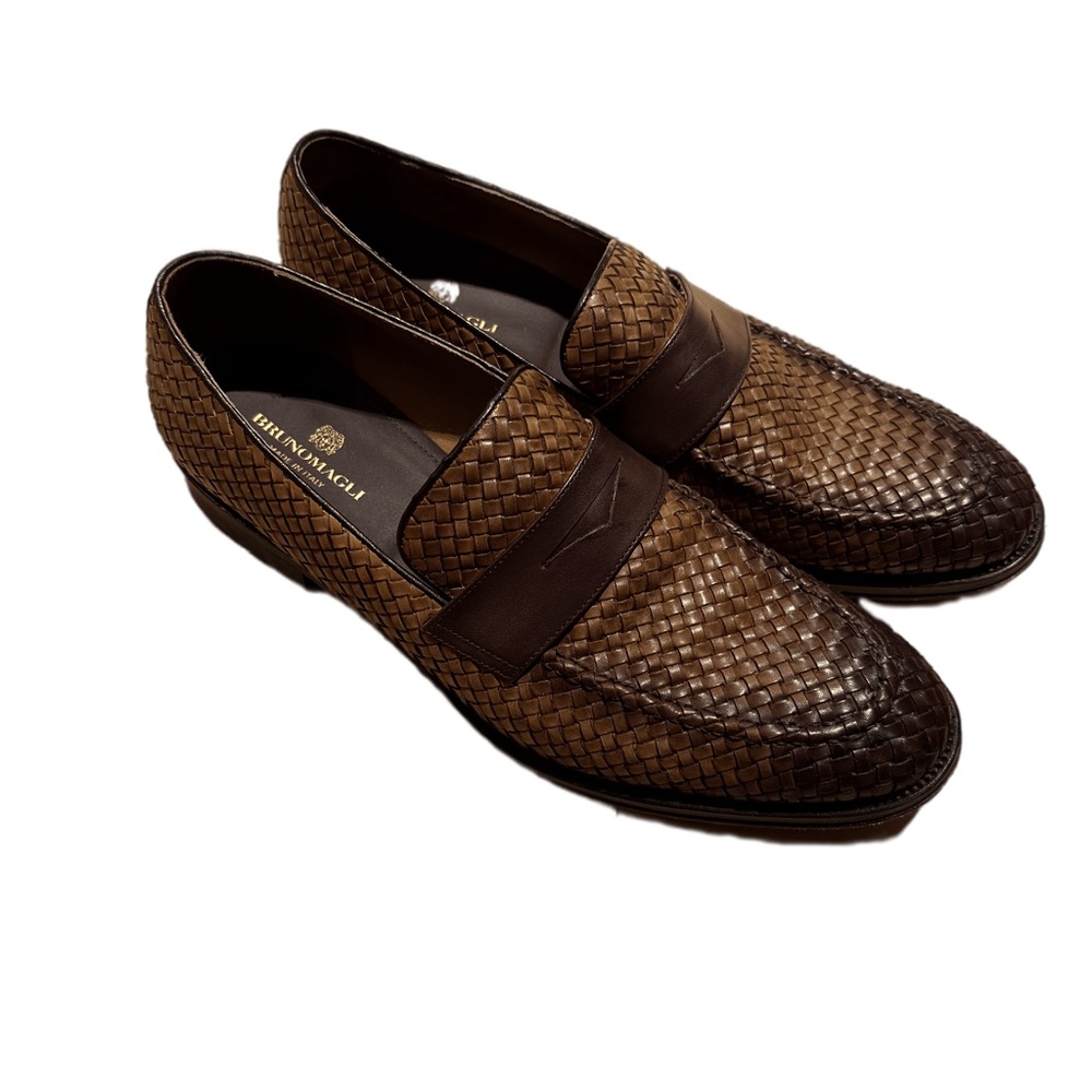 Authentic Bruno Magli Men’s Arezzo Woven Leather Loafers